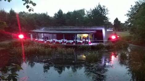 Pabellón del Botánico de noche antes dela cena del TBMGijón