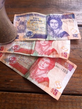 Dólares beliceños con la imagen de Isabel II