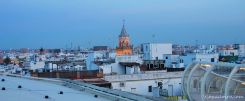 Vistas desde el Metropol Parasol al atadecer.
